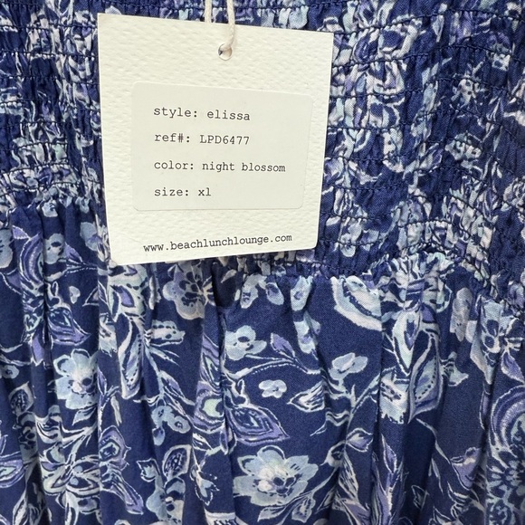 Floral Blue Maxi Dress, Size XL - Picture 2 of 3